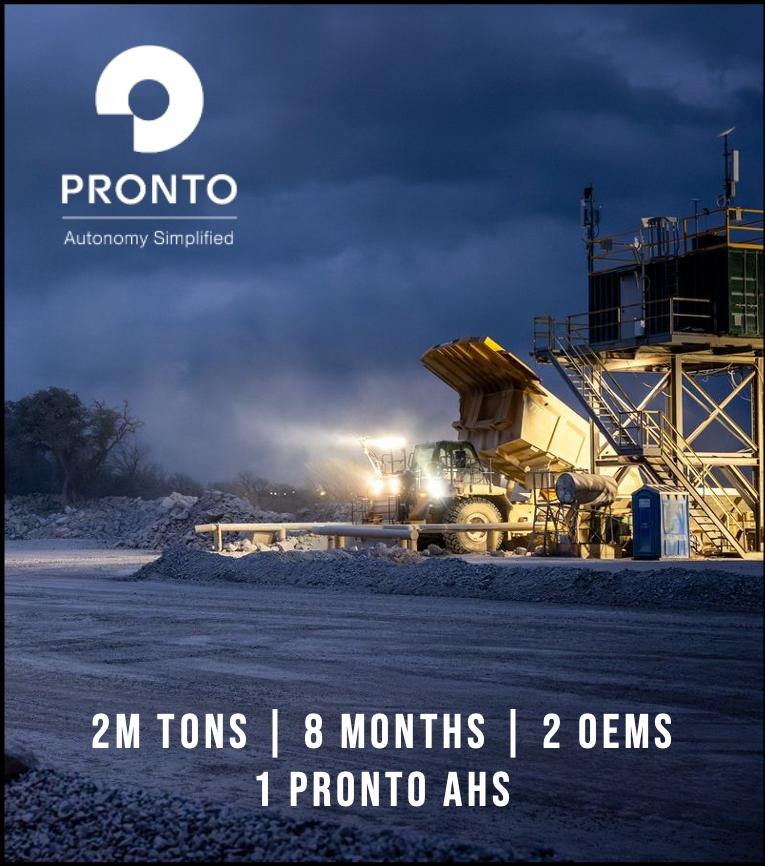 <strong>Pronto Announces Industry Milestone: North America’s First Fully Autonomous Mixed-Fleet Quarry Surpasses Two Million Tons Hauled</strong>
